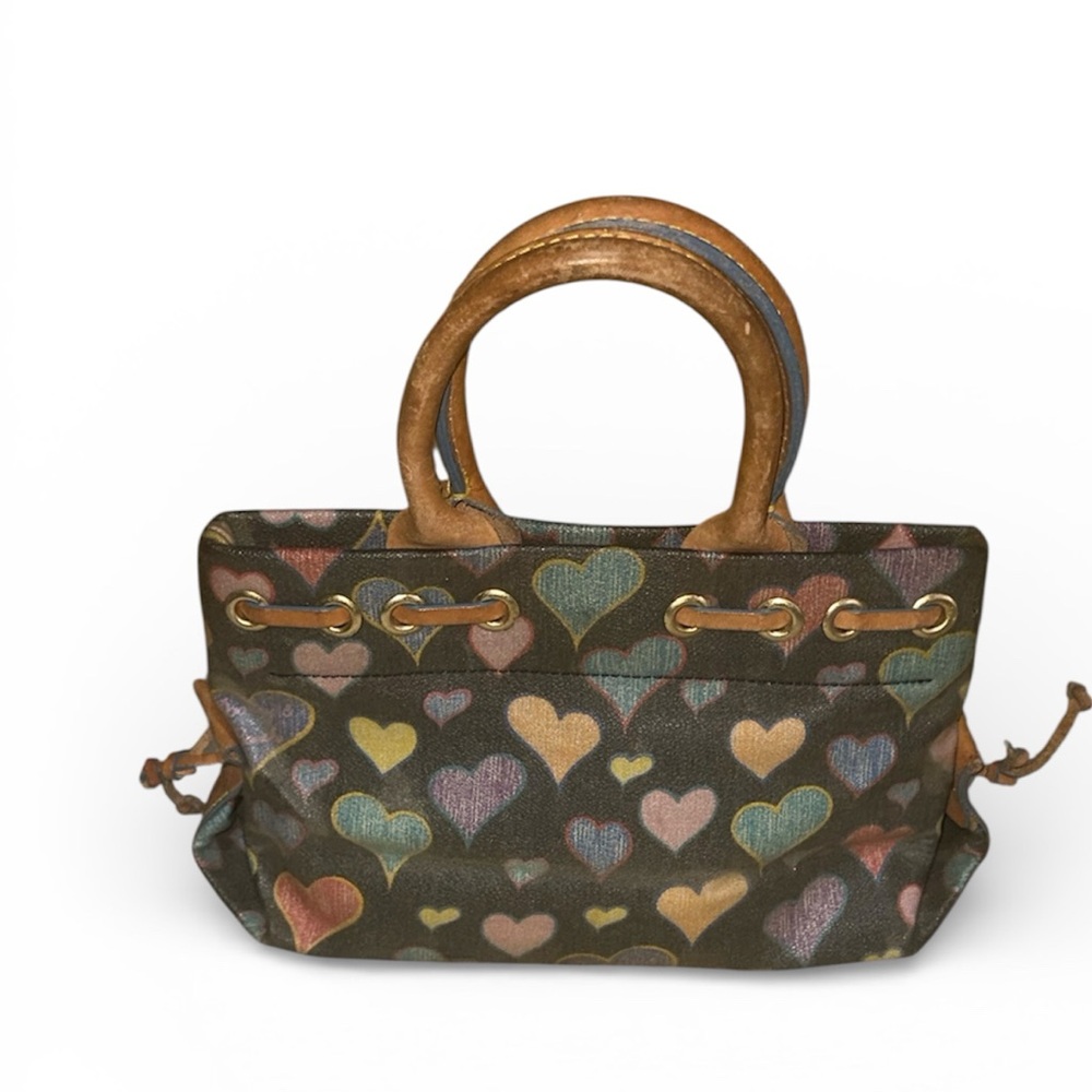 Y2K Dooney & Bourke Heart Pattern Small/mini Satchel - Picture 2 of 8
